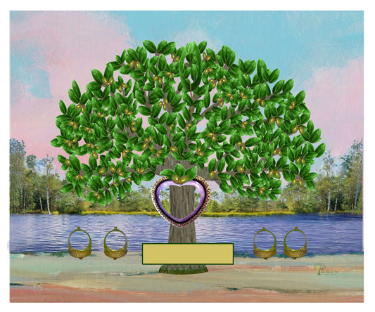 LIve Oak Family Tree Canvas for grandparents, parent and 1 child