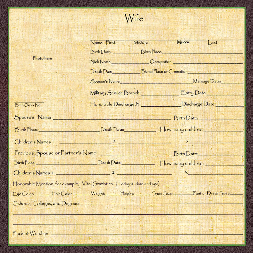 Our Family History Themed Egyptian Pages
