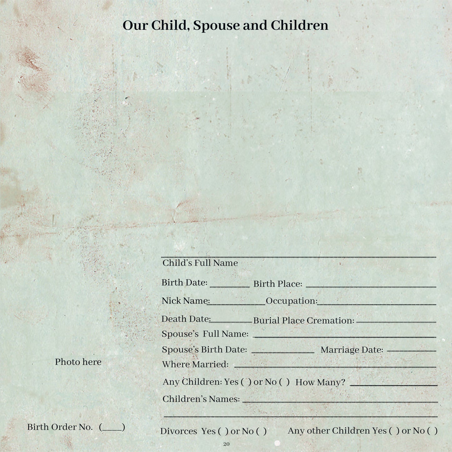 Our Family History Scrapbook Pages II