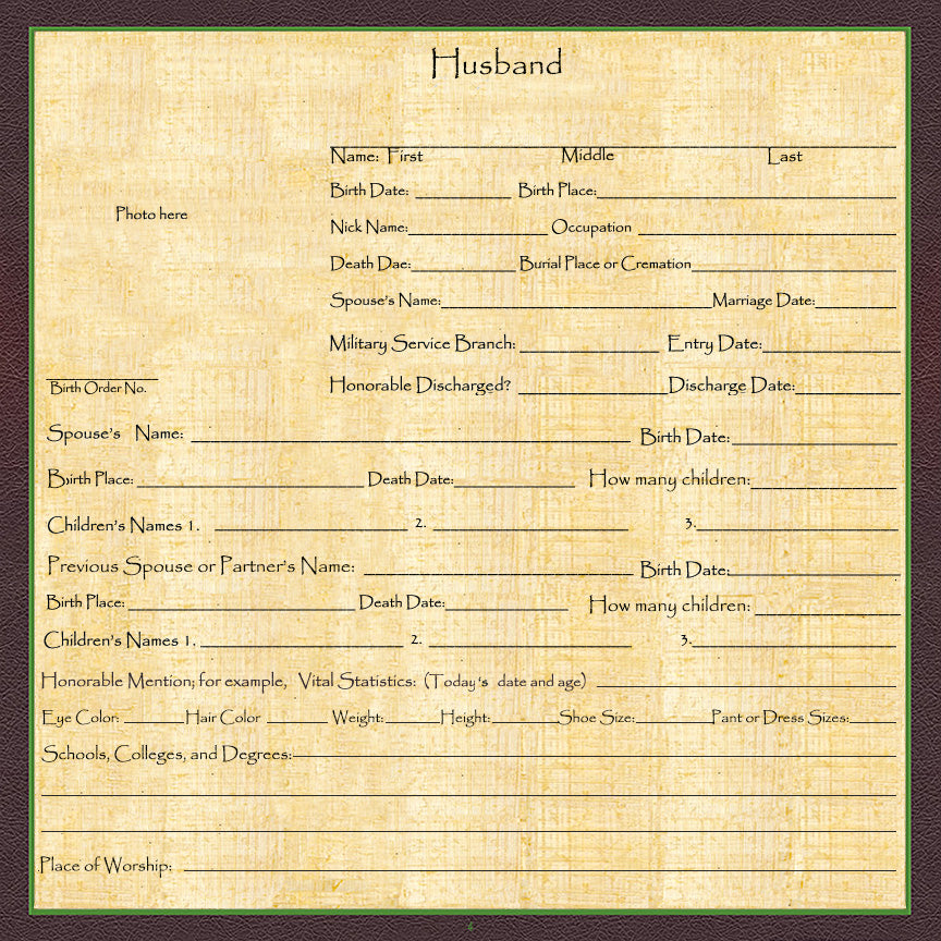 Our Family History Themed Egyptian Pages