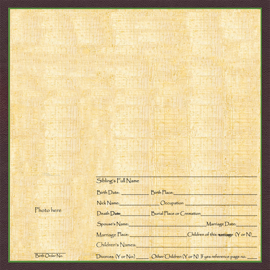 Our Family History Egyptian Substitute Pages