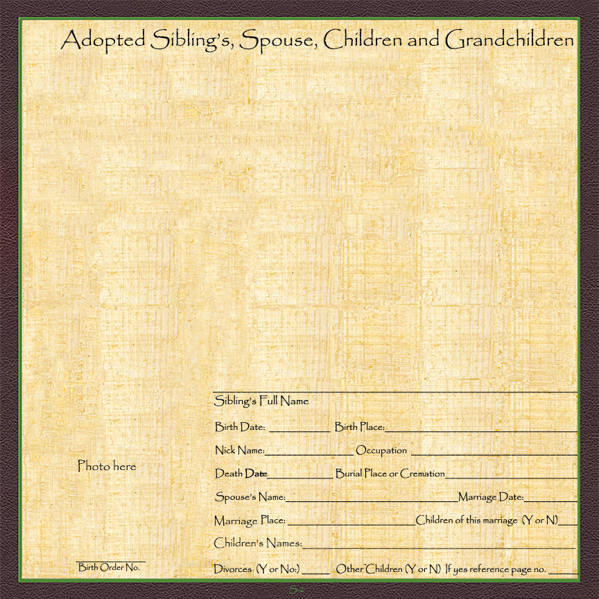 Our Family History Egyptian Substitute Pages