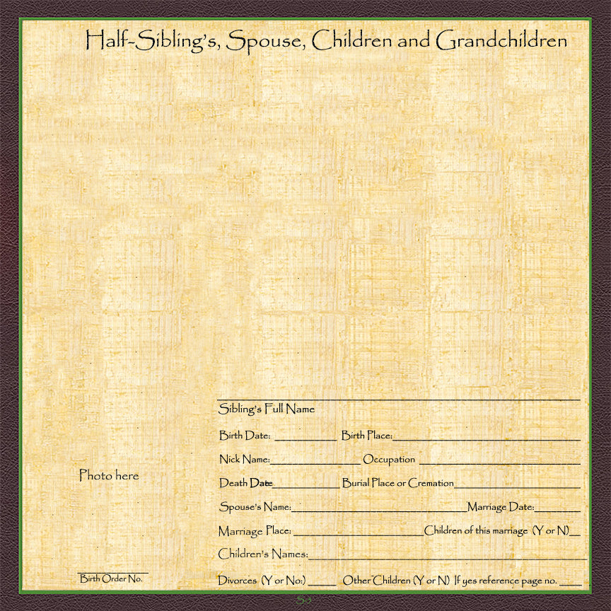 Our Family History Egyptian Substitute Pages