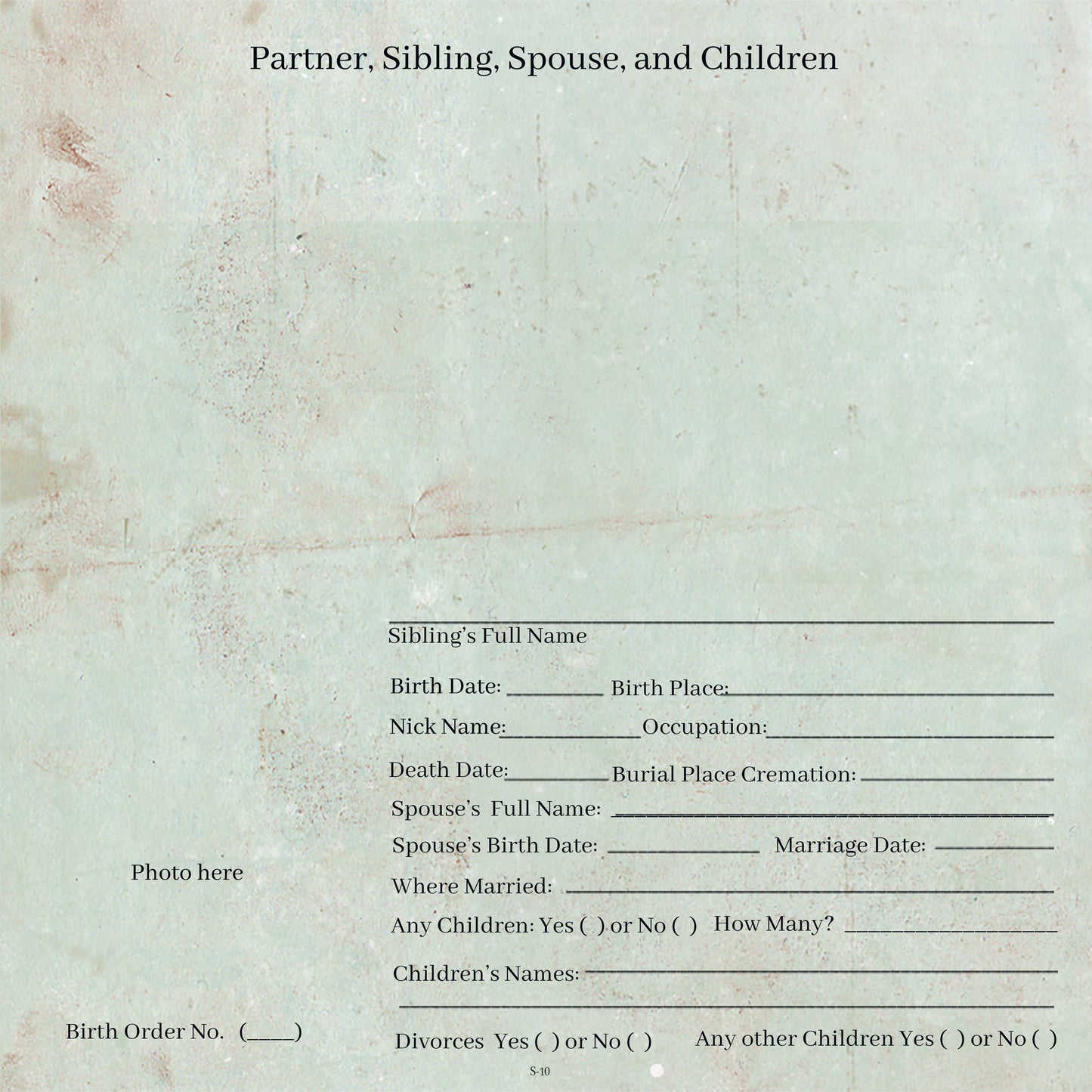 Alt Pages for Family Scrapbook II