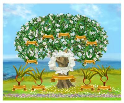 Bronze: Realistic Gardenia Tree - Slim