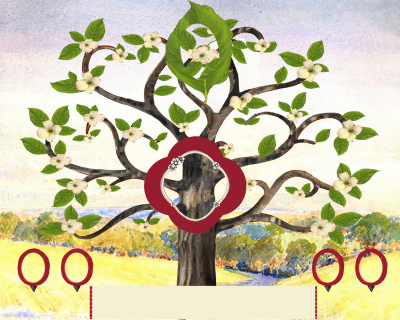 Bronze: Whimsical Flowering Dogwood Tree - Slim