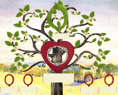 Bronze: Whimsical Flowering Dogwood Tree - Slim