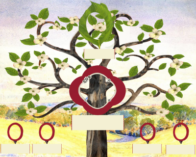 Bronze: Whimsical Flowering Dogwood Tree - Slim