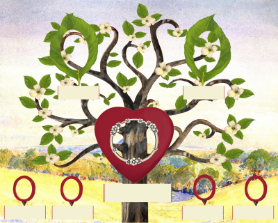 Bronze: Whimsical Flowering Dogwood Tree - Slim