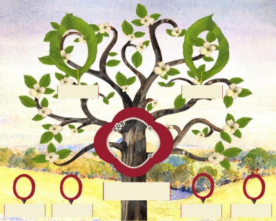 Bronze: Whimsical Flowering Dogwood Tree - Slim