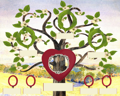 Bronze: Whimsical Flowering Dogwood Tree - Slim