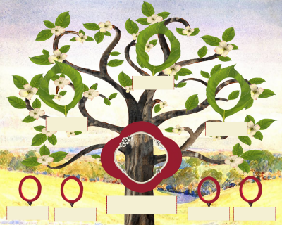 Bronze: Whimsical Flowering Dogwood Tree - Slim