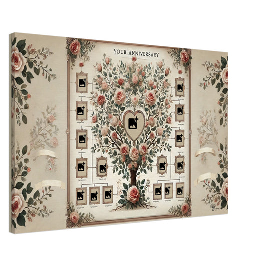 Anniversary Family Tree Canvas – Custom Gift