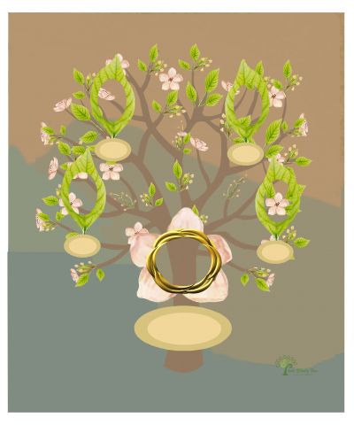 Copper: Whimsical Frangipani Tree - Slim