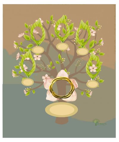 Copper: Whimsical Frangipani Tree - Slim