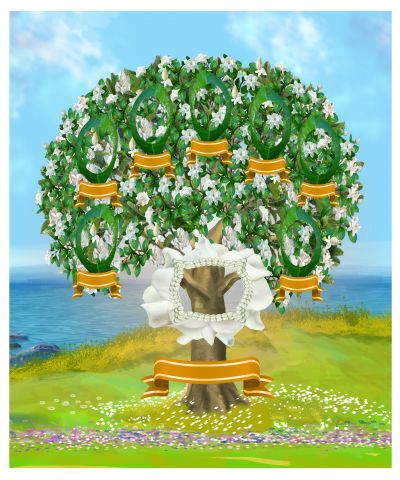 Copper Gardenia Family Tree Template