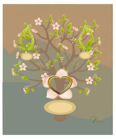 Copper: Whimsical Frangipani Tree - Slim