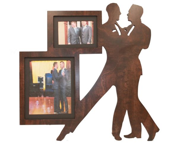 Gay Couple Wedding Frame – Rich Red Mahogany
