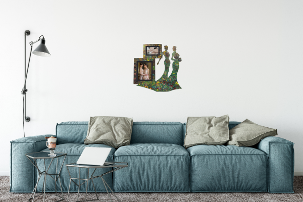 Lesbian Couple Wedding Picture Frame Painted with Acrylics