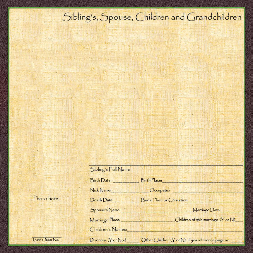 Individual Family History Egyptian Theme Scrapbook Pages