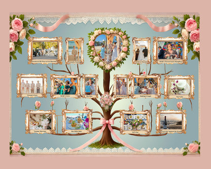 Elegant Wedding Tree Canvas – Personalized Wedding Photo Keepsake