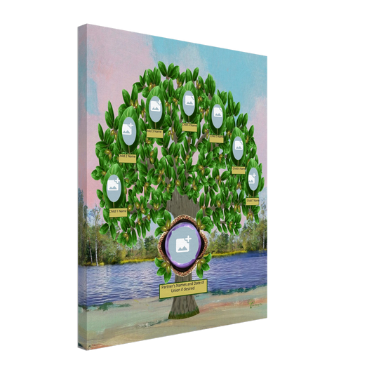 Copper Realistic Live Oak Family Tree – Slim Canvas