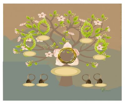 Bronze: Whimsical Frangipani Tree - Slim