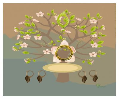 Bronze: Whimsical Frangipani Tree - Slim