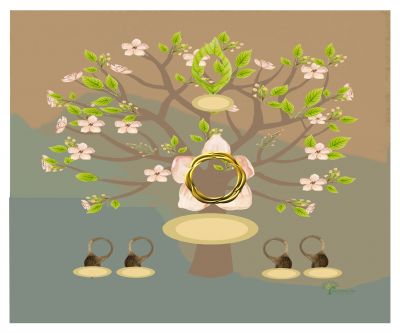 Bronze: Whimsical Frangipani Tree - Slim