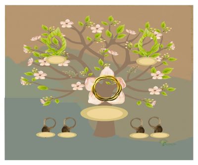 Bronze: Whimsical Frangipani Tree - Slim