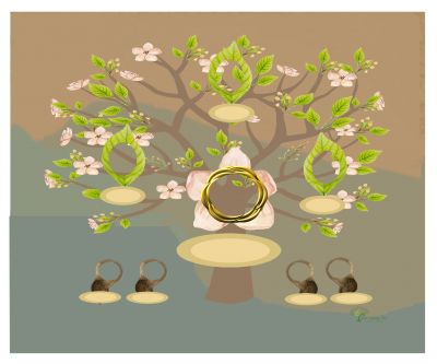 Bronze: Whimsical Frangipani Tree - Slim