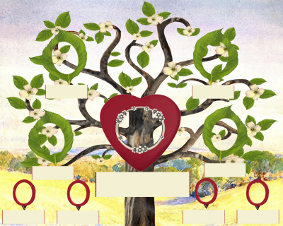 Bronze: Whimsical Flowering Dogwood Tree - Slim