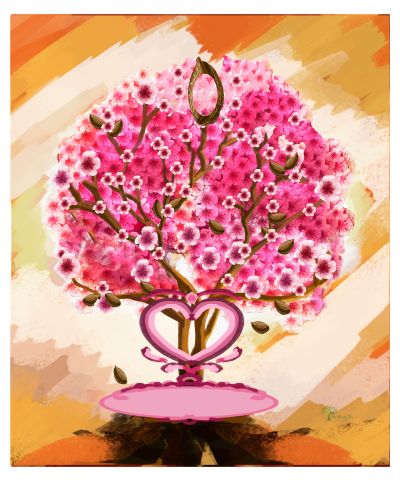 Copper: Whimsical Cherry Blossom Tree - Slim