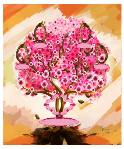 Copper: Whimsical Cherry Blossom Tree - Slim