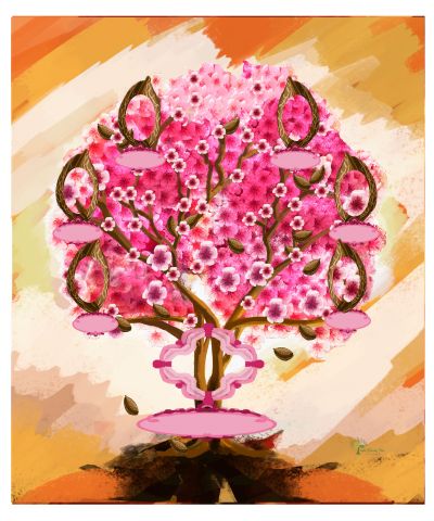 Copper: Whimsical Cherry Blossom Tree - Slim