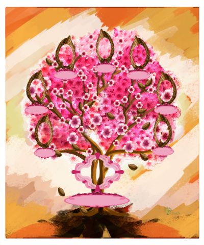 Copper: Whimsical Cherry Blossom Tree - Slim