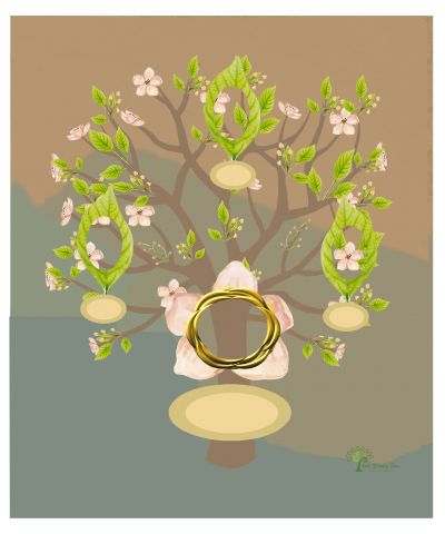 Copper: Whimsical  Frangipani Tree - Slim