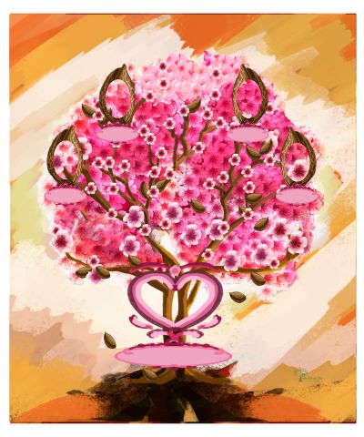 Copper: Whimsical Cherry Blossom Tree - Slim