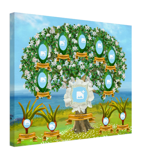 Bronze Realistic Gardenia Family Tree – Slim Canvas
