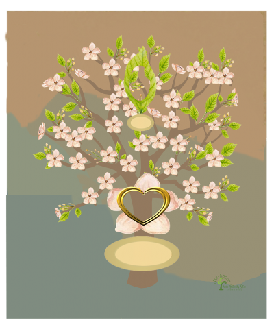 Copper: Whimsical  Frangipani Tree - Slim