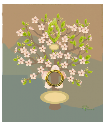 Copper: Whimsical  Frangipani Tree - Slim