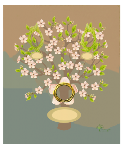 Copper: Whimsical  Frangipani Tree - Slim