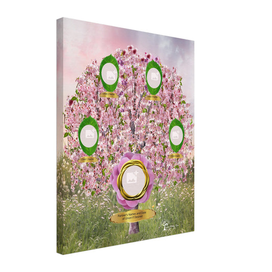 Copper Realistic Cherry Blossom Family Tree – Slim Canvas